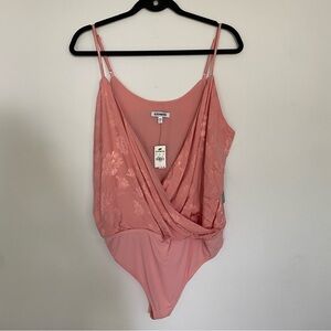 Express Light Pink Floral Bodysuit